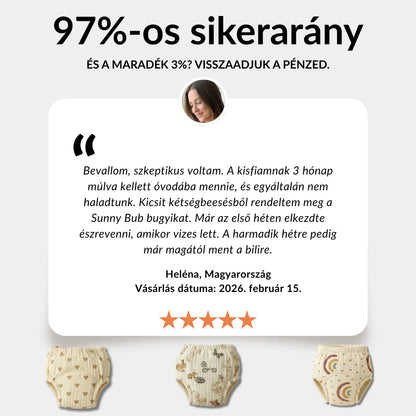 Leszoktató Bugyi - Szobatiszta 2-3 Hét Alatt - 100% Újrahasználható Pamut - Könnyen Felhúzható 18 Hónapos Kortól