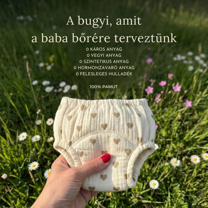 Leszoktató Bugyi - Szobatiszta 2-3 Hét Alatt - 100% Újrahasználható Pamut - Könnyen Felhúzható 18 Hónapos Kortól